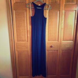 Navy Blue Maxi Dress with Racerback Tank Style
